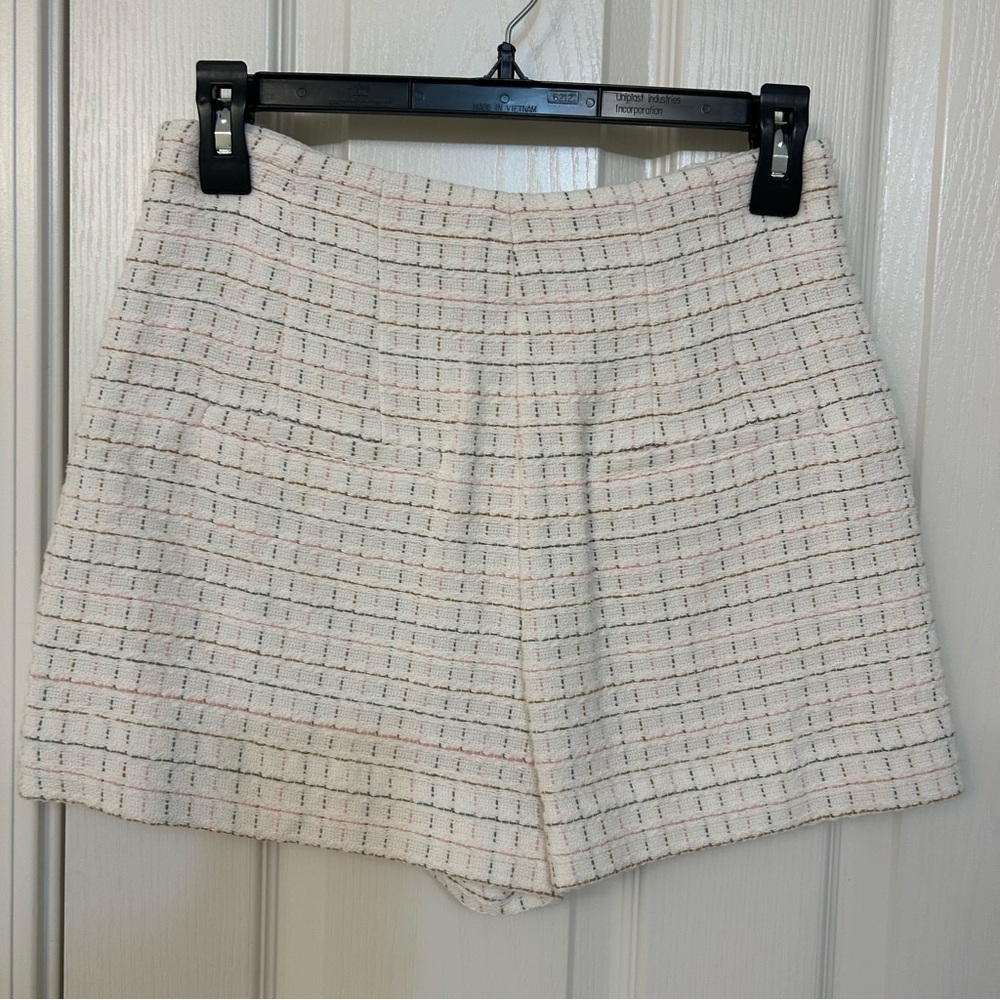 Veronica Beard Jazmin Cotton Tweed Shorts in Ivory Multi Size 4 - Picture 6 of 8